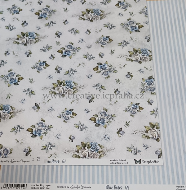 ScrapAndMe Blue Roses 07/08 30.5x30.5cm 250g/m2